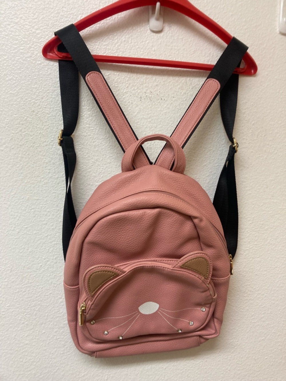 PINK KITTY CAT Faux Leather Backpack